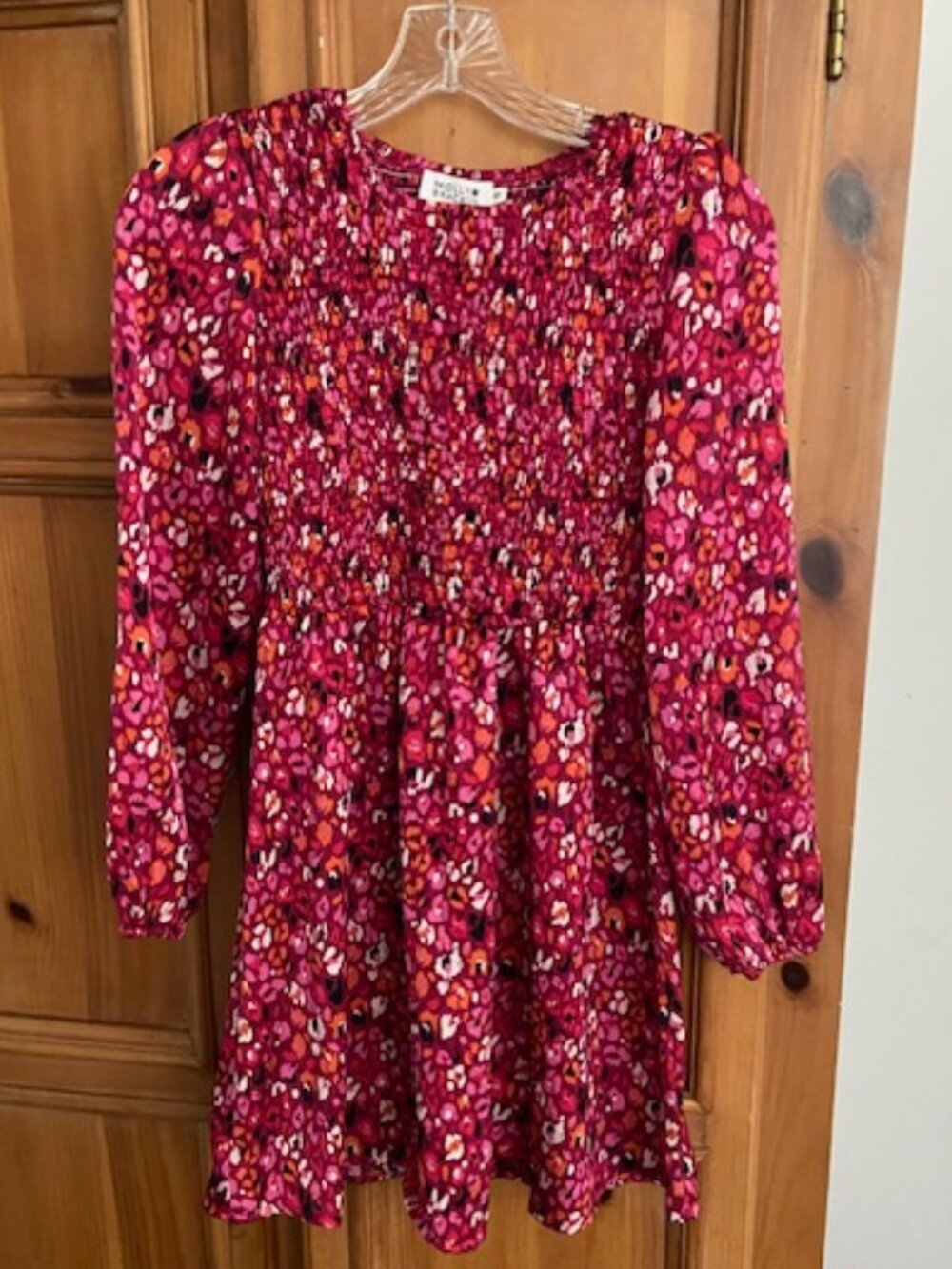Molly Bracken size 14 Red Pink and Orange Leopard Print Dress